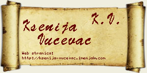 Ksenija Vučevac vizit kartica
